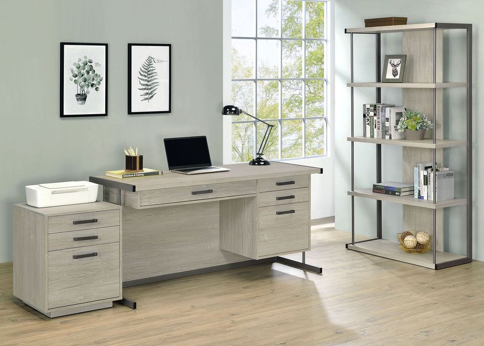 Loomis 3-drawer Home Office File Cabinet Whitewashed Grey