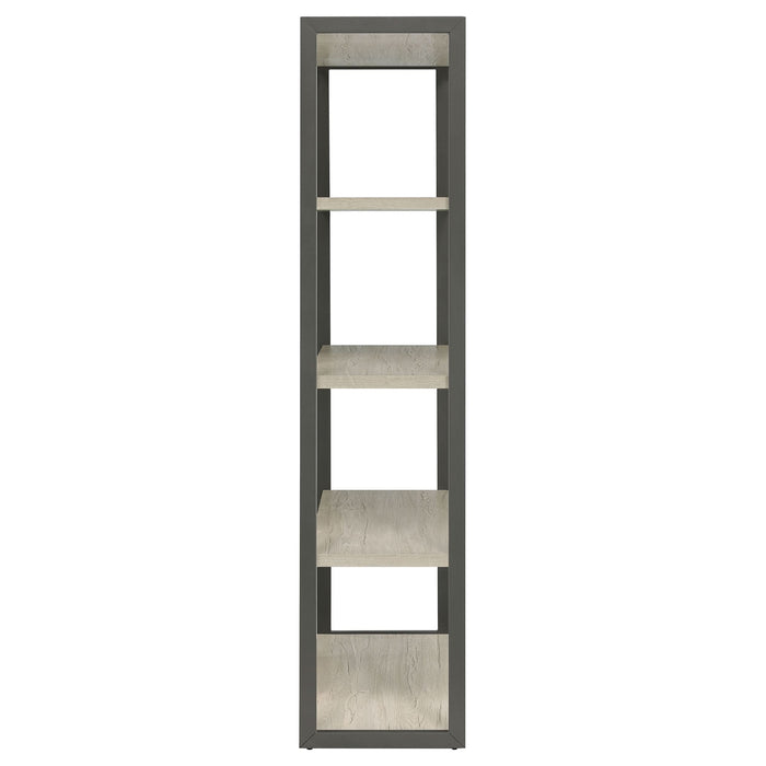 Loomis 72-inch 4-shelf Bookshelf Whitewashed Grey