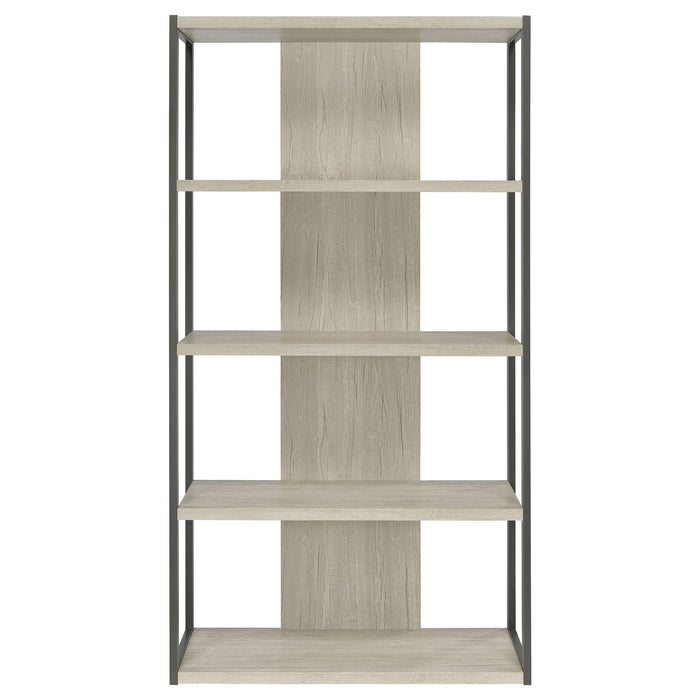 Loomis 72-inch 4-shelf Bookshelf Whitewashed Grey