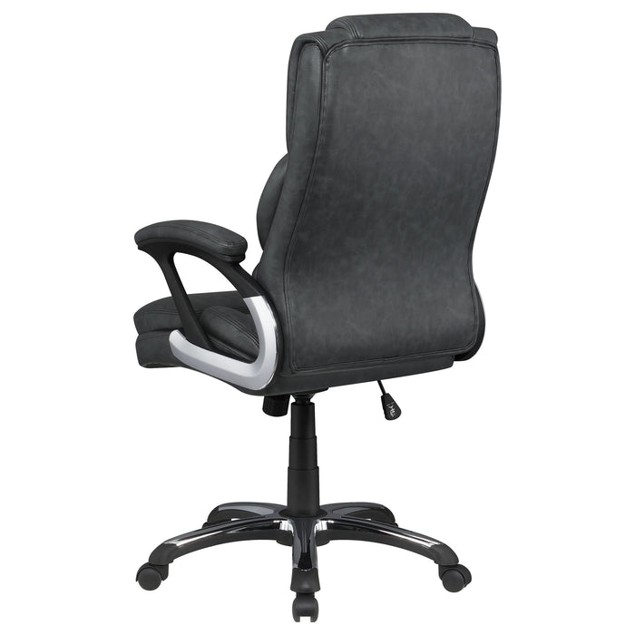 Nerris Upholstered Adjustable Home Office Desk Chair Grey - Walo Furniture 