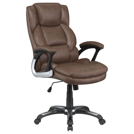 Nerris Upholstered Adjustable Home Office Desk Chair Brown - Walo Furniture 