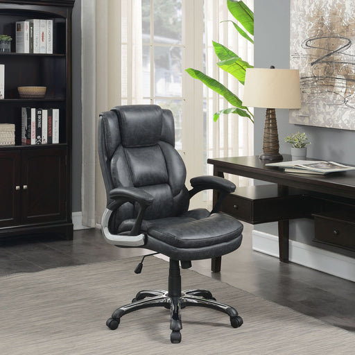 Nerris Upholstered Adjustable Home Office Desk Chair Grey - Walo Furniture 