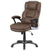 Nerris Upholstered Adjustable Home Office Desk Chair Brown - Walo Furniture 