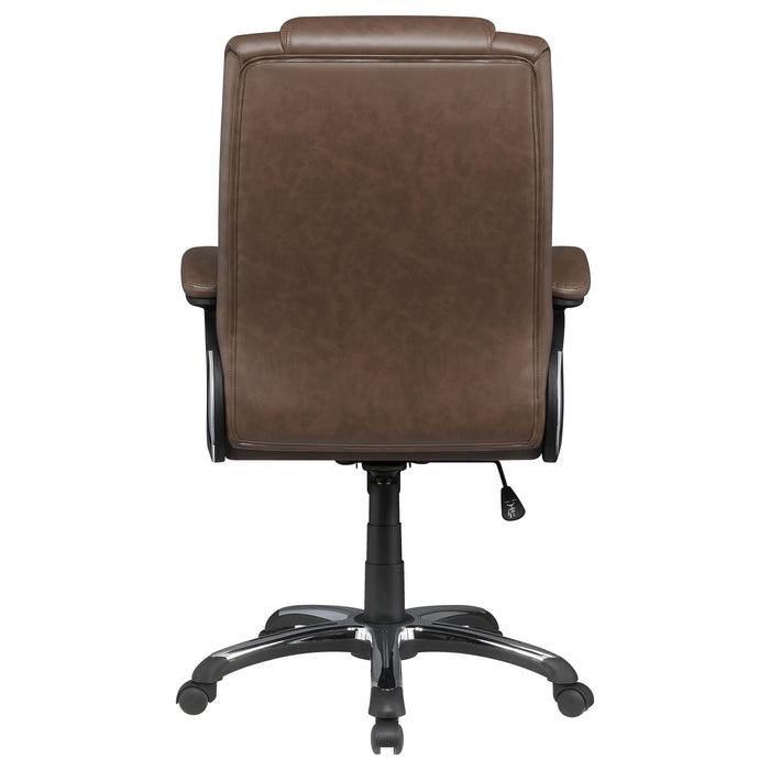 Nerris Upholstered Adjustable Home Office Desk Chair Brown - Walo Furniture 