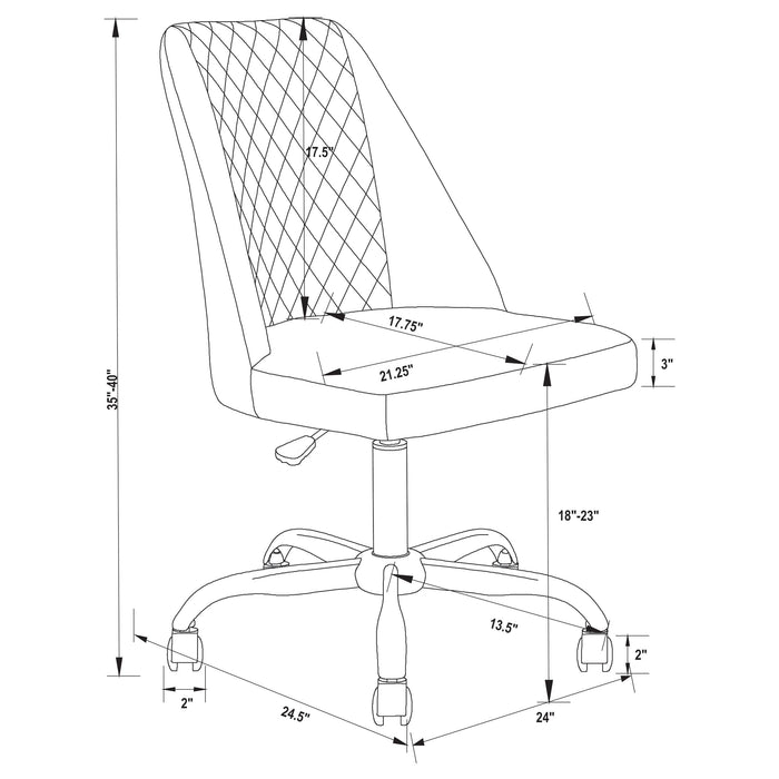 Althea Upholstered Adjustable Home Office Desk Chair Grey - Walo Furniture 