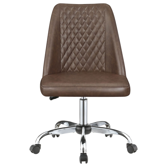 Althea Upholstered Adjustable Home Office Desk Chair Brown - Walo Furniture 