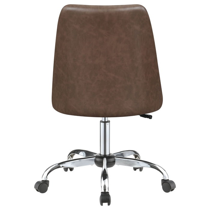 Althea Upholstered Adjustable Home Office Desk Chair Brown - Walo Furniture 