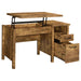 Delwin 47-inch 2-drawer Lift Top Computer Desk Rustic Nutmeg - Walo Furniture 