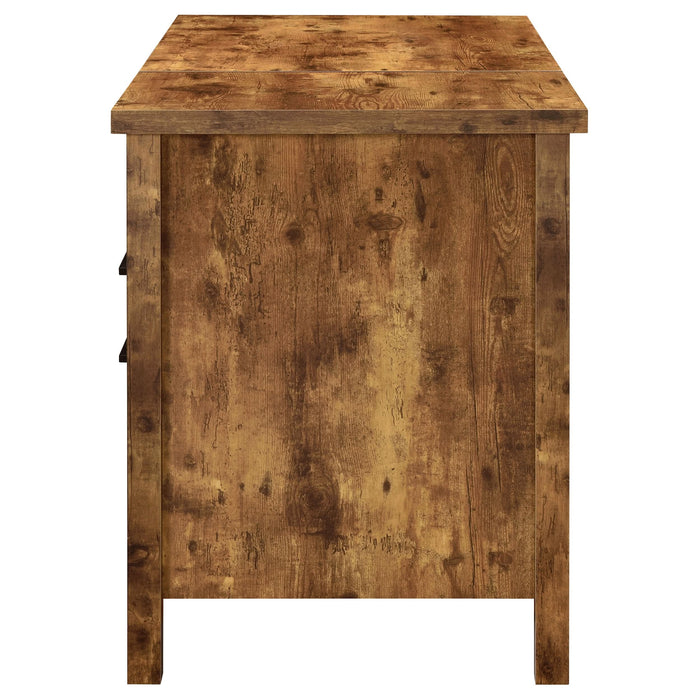 Delwin 47-inch 2-drawer Lift Top Computer Desk Rustic Nutmeg - Walo Furniture 