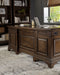 Hartshill 72-inch 7-drawer Executive Desk Burnished Oak - Walo Furniture 