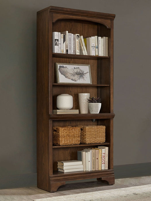 Hartshill 78-inch 5-shelf Bookcase Burnished Oak - Walo Furniture 