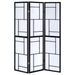 Damis 3-Panel Room Divider Folding Shoji Screen Black - Walo Furniture 