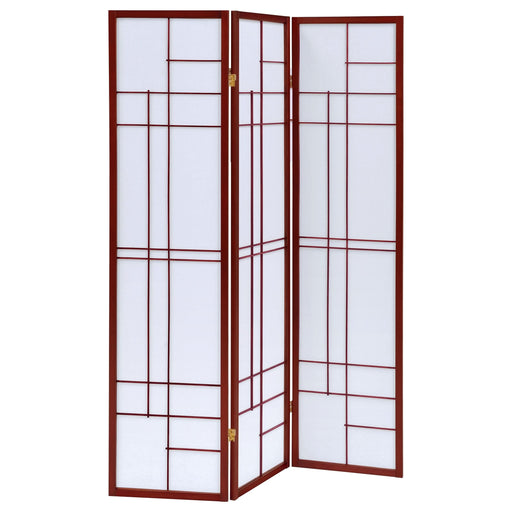 Katerina 3-Panel Room Divider Folding Shoji Screen Cherry - Walo Furniture 