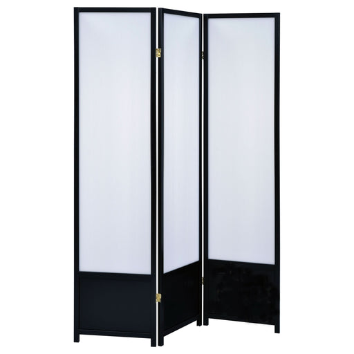 Calix 3-Panel Room Divider Folding Shoji Screen Black - Walo Furniture 