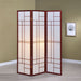 Katerina 3-Panel Room Divider Folding Shoji Screen Cherry - Walo Furniture 