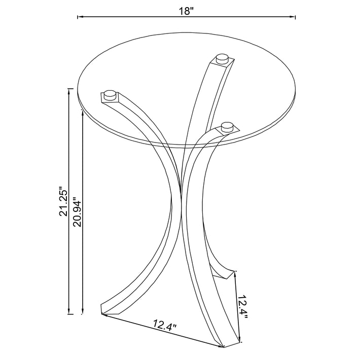 Laning Round Glass Top Acrylic Side Table Clear - Walo Furniture 