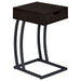 Troy 1-drawer C-Shaped Side Table Power Outlet Cappuccino - Walo Furniture 