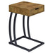 Troy 1-drawer C-Shaped Side Table Power Outlet Rustic Nutmeg - Walo Furniture 