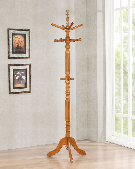 Achelle 11 Hook Freestanding Coat Rack Hanger Golden Brown - Walo Furniture 