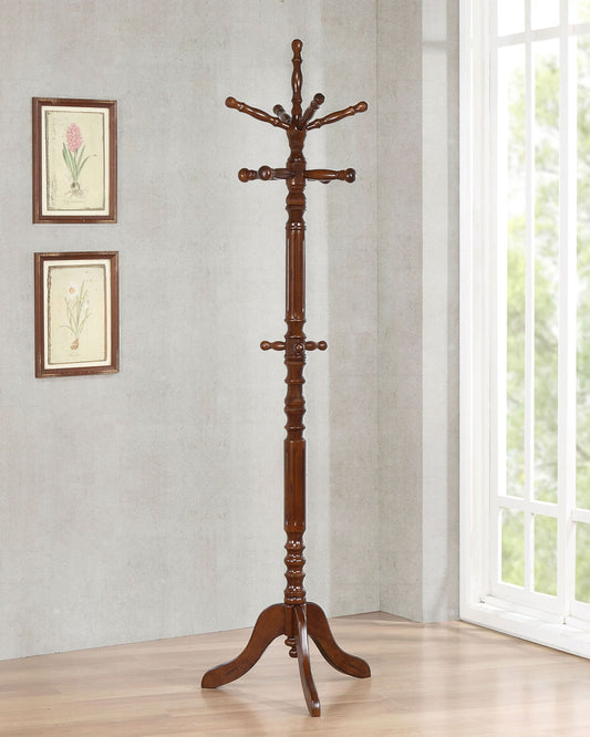 Achelle 11 Hook Freestanding Coat Rack Hat Hanger Tobacco - Walo Furniture 