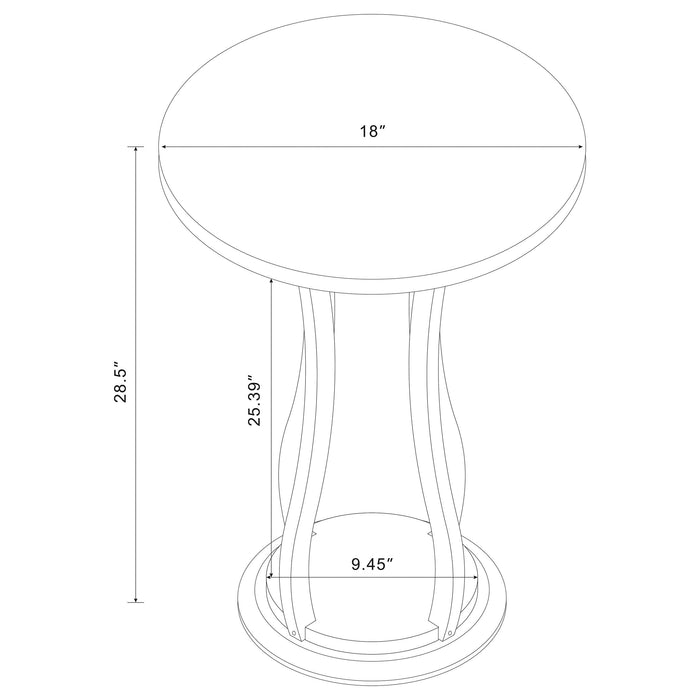 Elton Round Wood Top Accent Side Table Cherry - Walo Furniture 