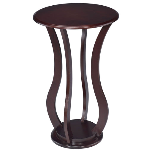 Elton Round Wood Top Accent Side Table Cherry - Walo Furniture 