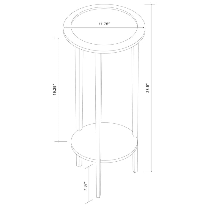 Kirk 1-shelf Round Wood Plant Stand Side Table Espresso - Walo Furniture 