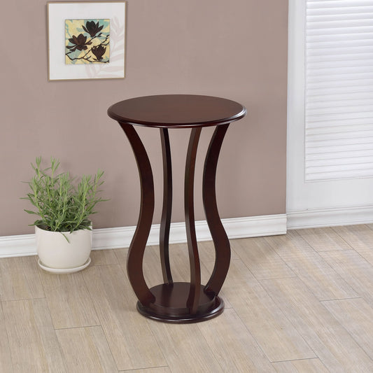 Elton Round Wood Top Accent Side Table Cherry - Walo Furniture 