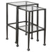 Leilani 2-piece Glass Top Nesting Table Set Black - Walo Furniture 