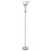 Archie 71-inch Frosted Torchiere Floor Lamp Brushed Steel - Walo Furniture 