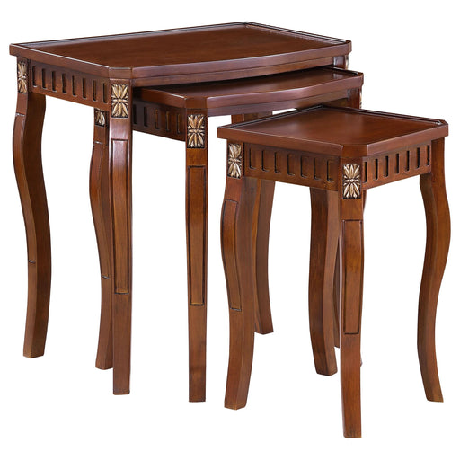 Daphne 3-piece Rectangular Wood Nesting Table Set Warm Brown - Walo Furniture 