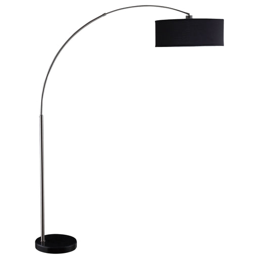 Kawke 81-inch Arched Drum Shade Metal Floor Lamp Black - Walo Furniture 