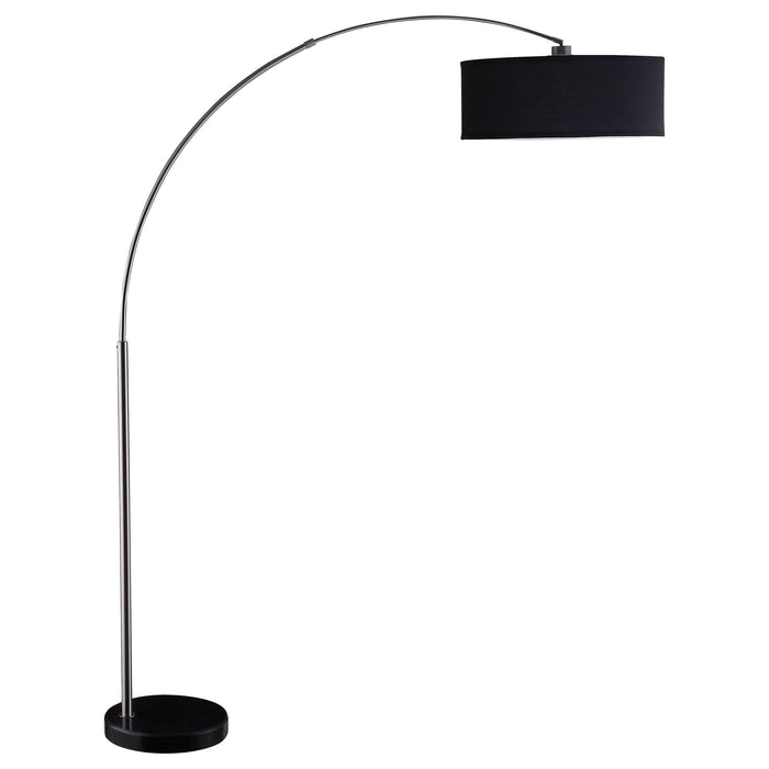 Kawke 81-inch Arched Drum Shade Metal Floor Lamp Black - Walo Furniture 