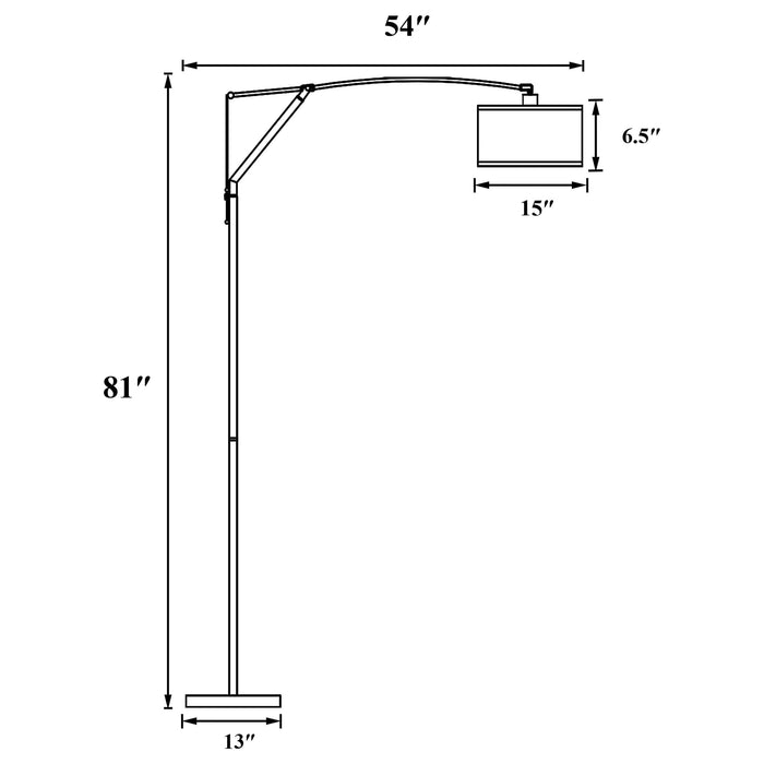 Moniz 81-inch Drum Shade Arc Adjustable Floor Lamp Chrome - Walo Furniture 