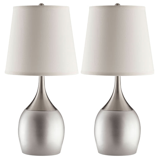 Tenya 24-inch Empire Shade Urn Table Lamp Silver (Set of 2) - Walo Furniture 