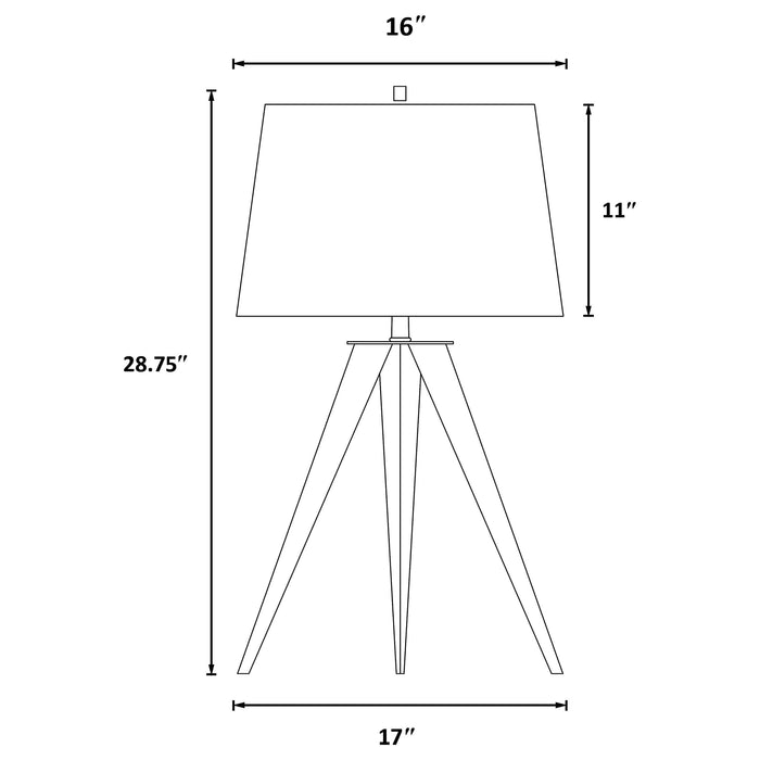 Sabat 29-inch Empire Shade Tripod Beside Table Lamp Black - Walo Furniture 