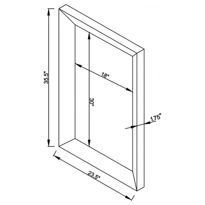 Pinciotti 36 x 24 Inch Beveled Frame Wall Mirror Silver - Walo Furniture 