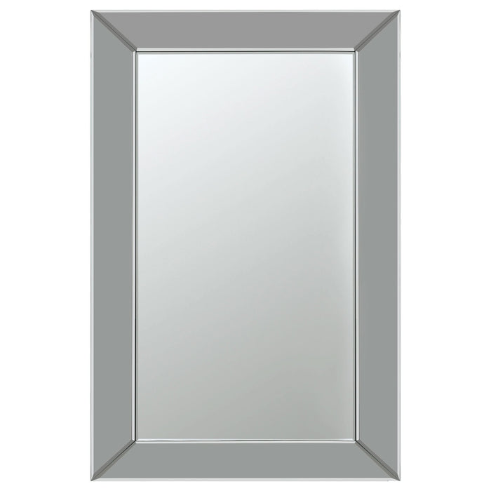 Pinciotti 36 x 24 Inch Beveled Frame Wall Mirror Silver - Walo Furniture 