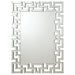 Forman 38 x 48 Inch Greek Motif Frameless Wall Mirror Silver - Walo Furniture 