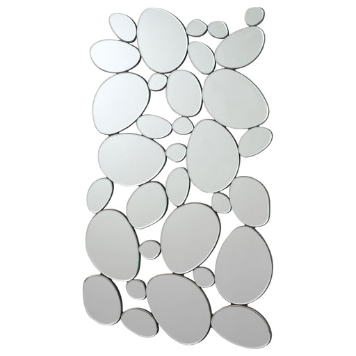 Topher 29 x 51 Inch Pebble Themed Wall Mirror Silver - Walo Furniture 