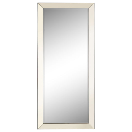 Barnett 30 x 70 Inch Full Length Floor or Wall Mirror Silver - Walo Furniture 