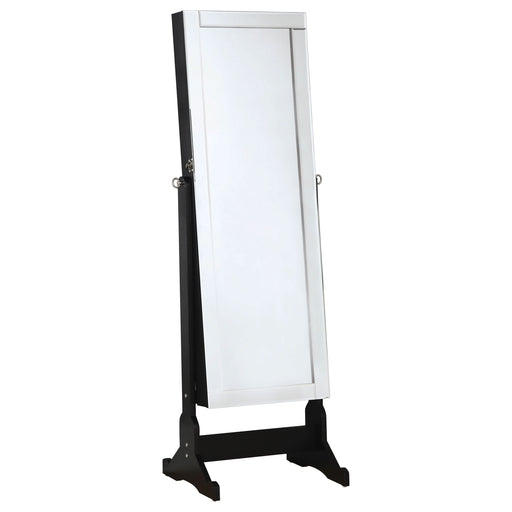 Cortez Cheval Mirror with Jewelry Storage Black - Walo Furniture 