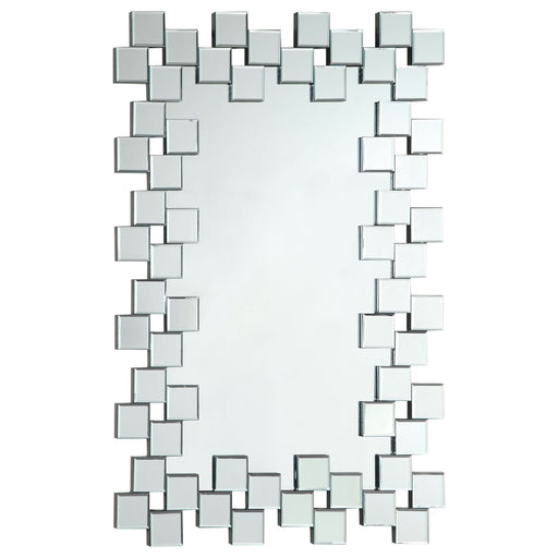 Pamela 32 x 47 Inch Rectangular Frameless Wall Mirror Silver - Walo Furniture 