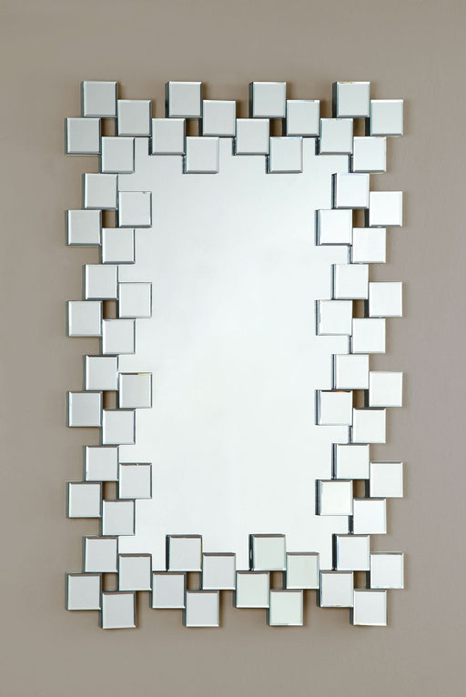 Pamela 32 x 47 Inch Rectangular Frameless Wall Mirror Silver - Walo Furniture 