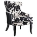 Trea Cowhide Print Upholstered Accent Chair Black and White - Walo Furniture 