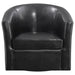 Turner Upholstered Barrel Back Swivel Chair Dark Brown - Walo Furniture 