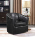 Turner Upholstered Barrel Back Swivel Chair Dark Brown - Walo Furniture 