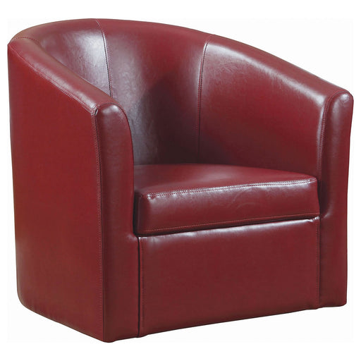 Turner Upholstered Barrel Back Swivel Chair Red - Walo Furniture 