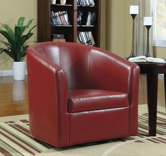 Turner Upholstered Barrel Back Swivel Chair Red - Walo Furniture 