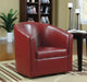 Turner Upholstered Barrel Back Swivel Chair Red - Walo Furniture 